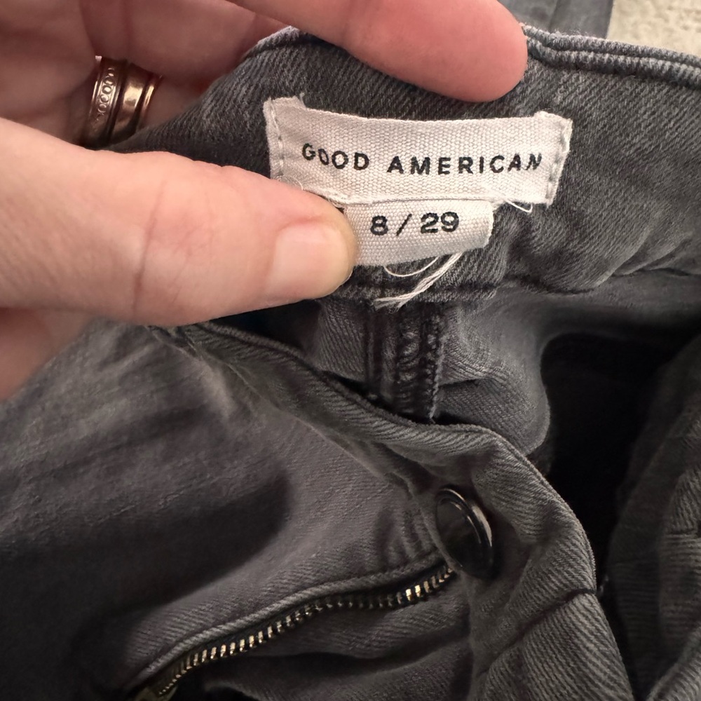 Good American-Women's Black Washed High-Rise Skinny Jeans - Picture 2 of 4